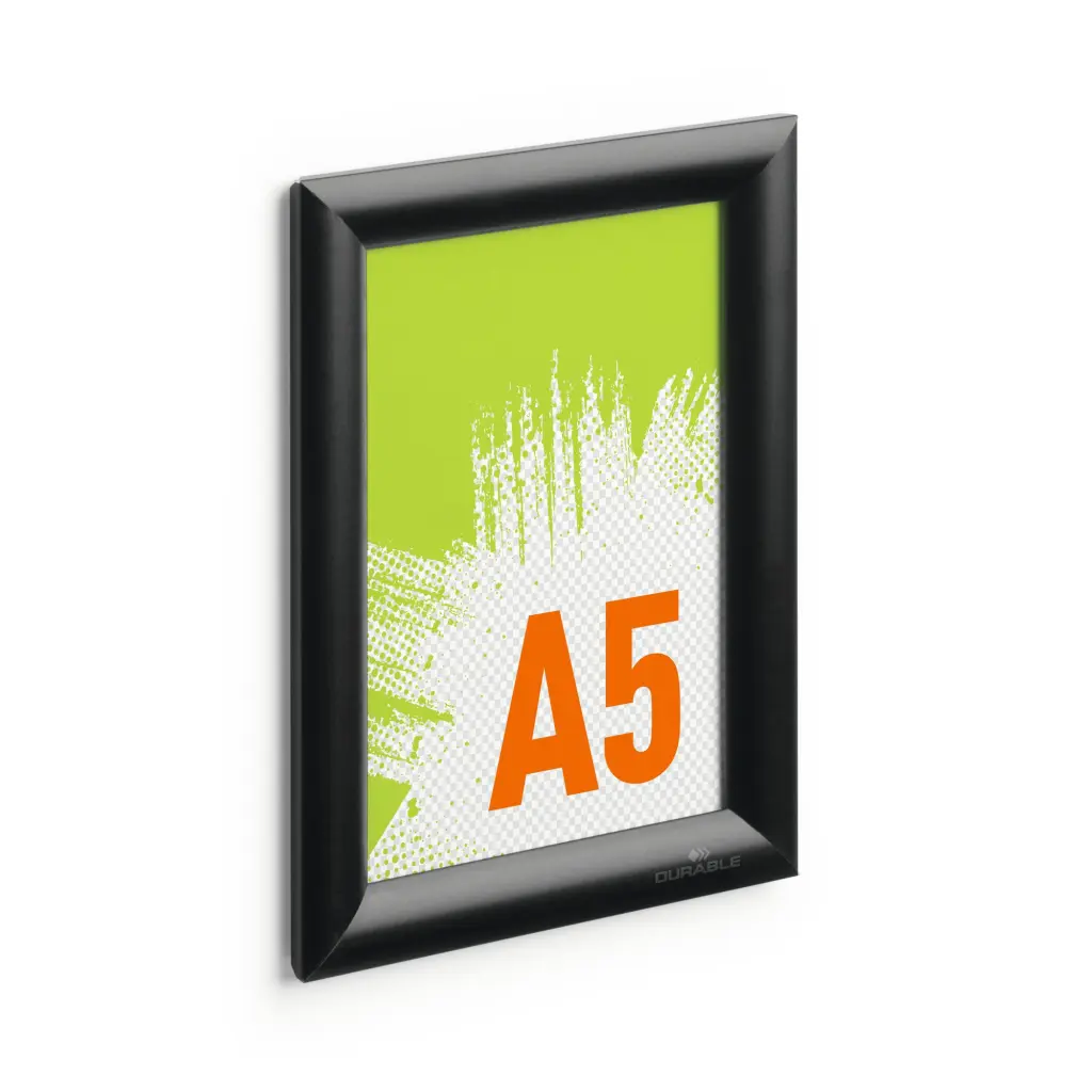 Durable Aluminium Snap Frame A5 Black - 479501