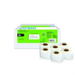 Dymo LabelWriter Self Adhesive Return Address Labels 25x54mm (Pack of 6 Rolls of 500 Labels) 2177564