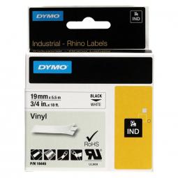 Dymo Rhino Industrial Vinyl Tape 19mm x 5.5m Black on White 18445