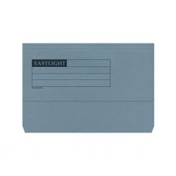 Eastlight Document Wallet Foolscap Half Flap 285gsm Blue (Pack 50)