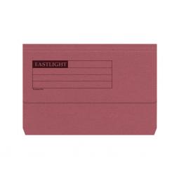 Eastlight Document Wallet Foolscap Half Flap 285gsm Red (Pack 50)