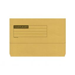 Eastlight Document Wallet Foolscap Half Flap 285gsm Yellow (Pack 50)