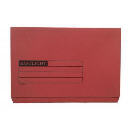 Eastlight Document Wallet Full Flap Foolscap 270gsm Red (Pack 50) 45418DENT