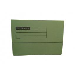 Eastlight Document Wallet Manilla Foolscap Half Flap 250gsm Green (Pack 50)