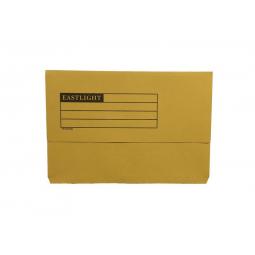 Eastlight Document Wallet Manilla Foolscap Half Flap 250gsm Yellow (Pack 50)