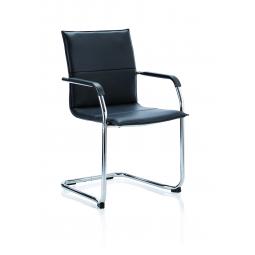 Echo Cantilever Chair Black Soft Bonded Leather BR000178