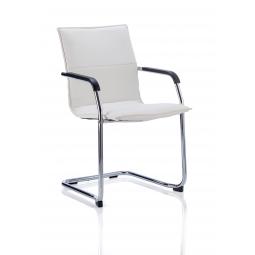 Echo Cantilever Chair White Soft Bonded Leather BR000038