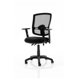 Eclipse Plus II Mesh Deluxe Chair Black Adjustable Arms KC0301