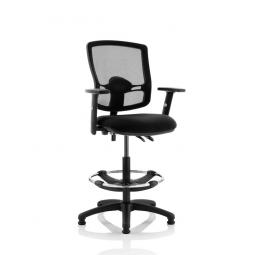 Eclipse Plus II Mesh Deluxe Chair Black Adjustable Arms Hi Rise Kit KC0302