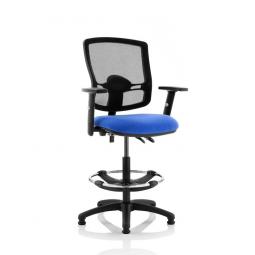 Eclipse Plus II Mesh Deluxe Chair Blue Adjustable Arms Hi Rise Kit KC0308