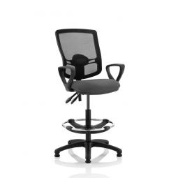 Eclipse Plus II Mesh Deluxe Chair Charcoal Loop Arms Hi Rise Kit KC0317