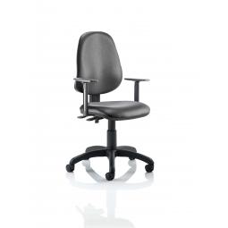 Eclipse Plus II Vinyl Chair Black Adjustable Arms KC0030