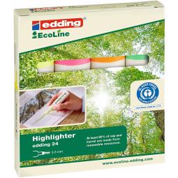 Edding 24 EcoLine Highlighter Assorted Pack of 4