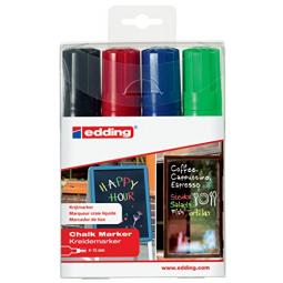 Edding 4090 Chalk Markers Chisel Tip Assorted Pack of 4