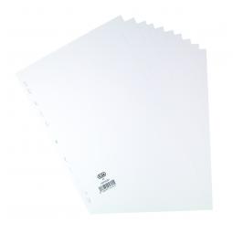 Elba A4 Manilla 160gsm Subject Dividers Europunched 10 Part White