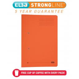 Elba Stratford Spring File Foolscap Orange Pack of 25