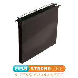 Elba Strongline (Foolscap) Ultimate Suspension File Polypropylene 30mm Base Black (Pack 25)