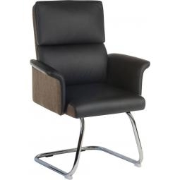 Elegance Gull Wing Medium Back Cantilever Leather Look Visitor Chair Black - 6959BLK