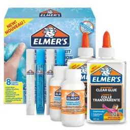 Elmers Glue Frosty Slime Kit With Clear PVA Glue Glitter Glue Pens and Magical Liquid Activator Solution - 8 Piece Kit - 2077254