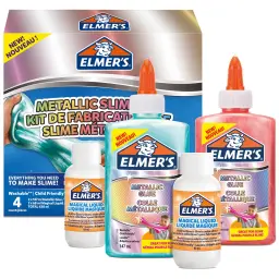 Elmers Metallic Slime Kit Includes Metallic PVA Glue and Magical Liquid Slime Activator - 4 Piece Kit - 2109483