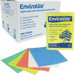 Envirolite Folded Cleaning Cloth Large (48x36cm) Green Pack 50
