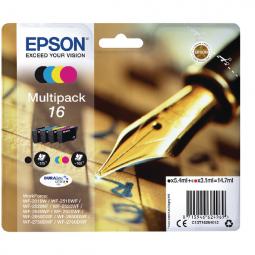 Epson 16 Black Cyan Magenta Yellow Ink Cartridge (Pack of 4) C13T16264012