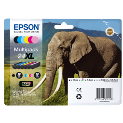 Epson 24XL 6-Colour Inkjet Cartridge High Yield Multipack (Pack of 6) C13T24384011