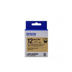 Epson LK-4KBK Black on Gold Satin Ribbon Label Cartridge 12mm x 5m - C53S654001