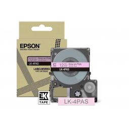 Epson LK-4PAS Gray on Soft Pink Tape Cartridge 12mm - C53S672103
