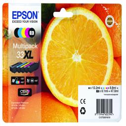 Epson Multipack 33XL Non-Tagged Ink Cartridges CMYKPhK (Pack of 5) C13T33574011