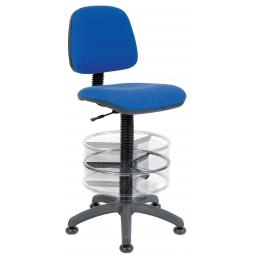 Ergo Blaster Deluxe Draughter Medium Back Fabric Operator Office Chair with Height Adjustable Arms Blue - 11001164BL/0280