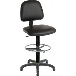 Ergo Blaster Draughter Medium Back PU Operator Office Chair with Fixed Arms Black - 1100PUBLK/1163/0288