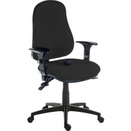 Ergo High Back Fabric Operator Office Chair with Arms Black 9500AIRBLACK/0270