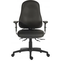 Ergo High Back PU Operator Office Chair with Arms Black 9500AIR-PU/0270