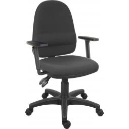 Ergo Twin High Back Fabric Operator Office Chair with Height Adjustable Arms Black - 2900BLK/0280