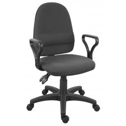 Ergo Twin High Back Fabric Operator Office Chair with Fixed Arms Black - 2900BLK/0288
