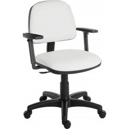 Ergo Blaster Medium Back PU Operator Office Chair with Height Adjustable Arms White - 1100PUWHI/0280