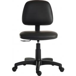 Ergo Blaster Medium Back PU Operator Office Chair with Fixed Arms Black - 1100PUBLK/0288