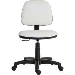 Ergo Blaster Medium Back PU Operator Office Chair with Fixed Arms White - 1100PUWHI/0288