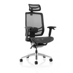 Ergo Click Chair Black Mesh Seat Black Mesh Back with Headrest KC0297