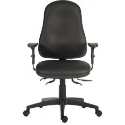 Ergo Comfort High Back PU Ergonomic Operator Office Chair with Arms Black - 9500-PU/0270