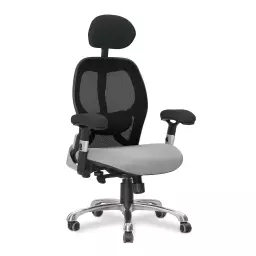 Nautilus Designs Ergo Luxury High Back Ergonomic Mesh Executive Operator Office Chair Black/Grey - Certified for 24 Hour Use - DPA/ERGO/BK-GY