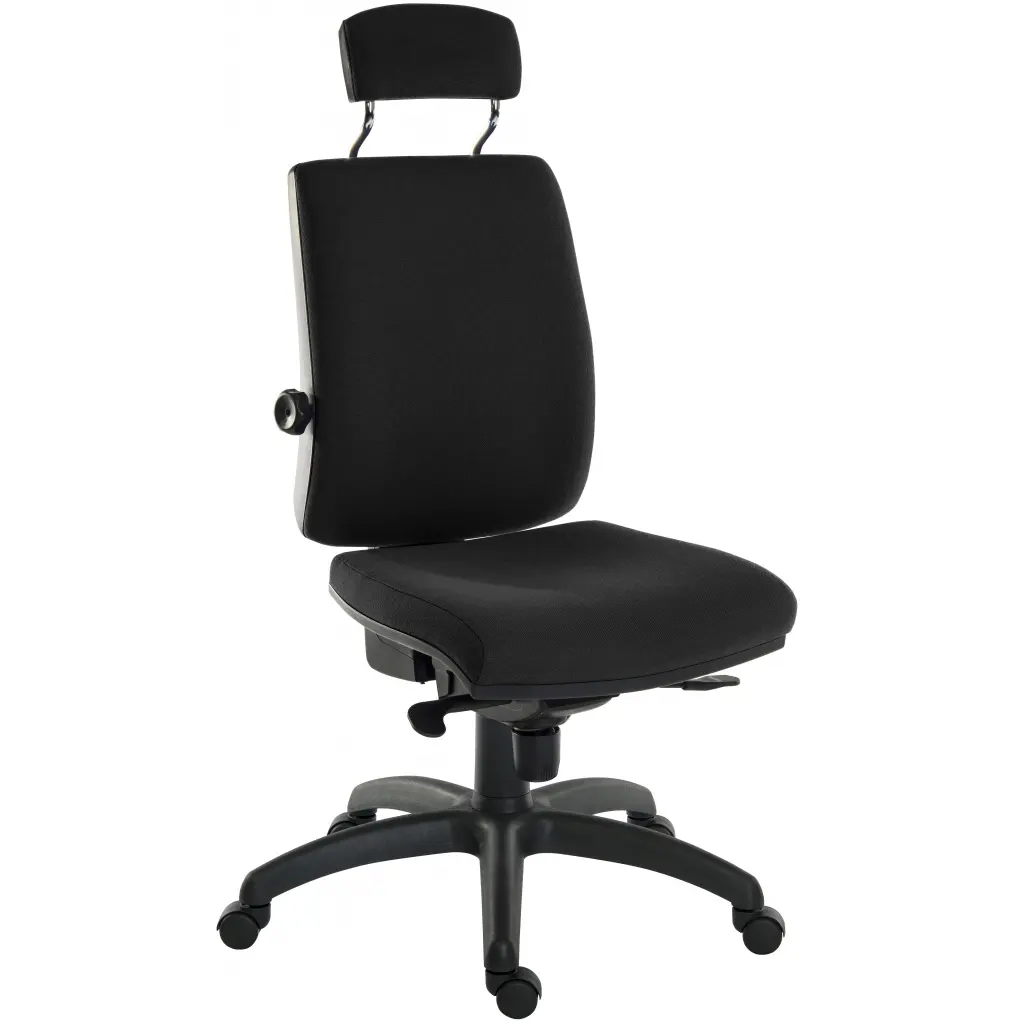 Teknik Office Ergo Plus Ergonomic Executive Operator Office Chair With Headrest Black - Certified For 24 Hour Use - 9700BLK/R510