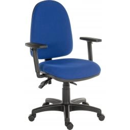 Ergo Trio Ergonomic High Back Fabric Operator Office Chair with Height Adjustable Arms Blue - 2901BLU/0280