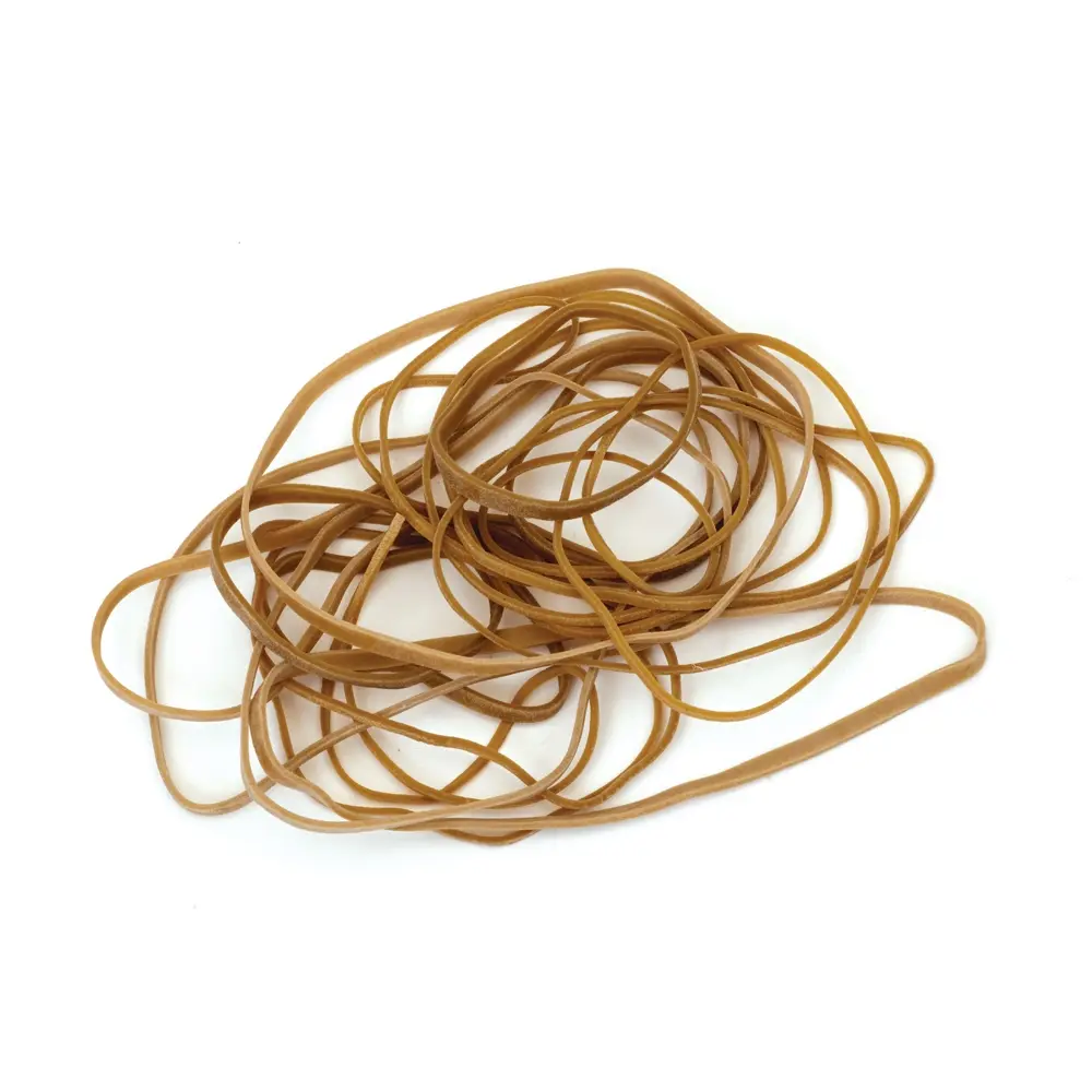 Whitecroft Essentials Elastic Rubber Bands Size 38 3mm x 150mm Rubber Bands 454g Box Natural - 25601