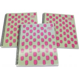 Europa Splash A4+ Notepad  Wirebound 160 Pages 80gsm FSC Paper Ruled With Margin Punched 4 Holes Pink (Pack 3) - EU1503Z
