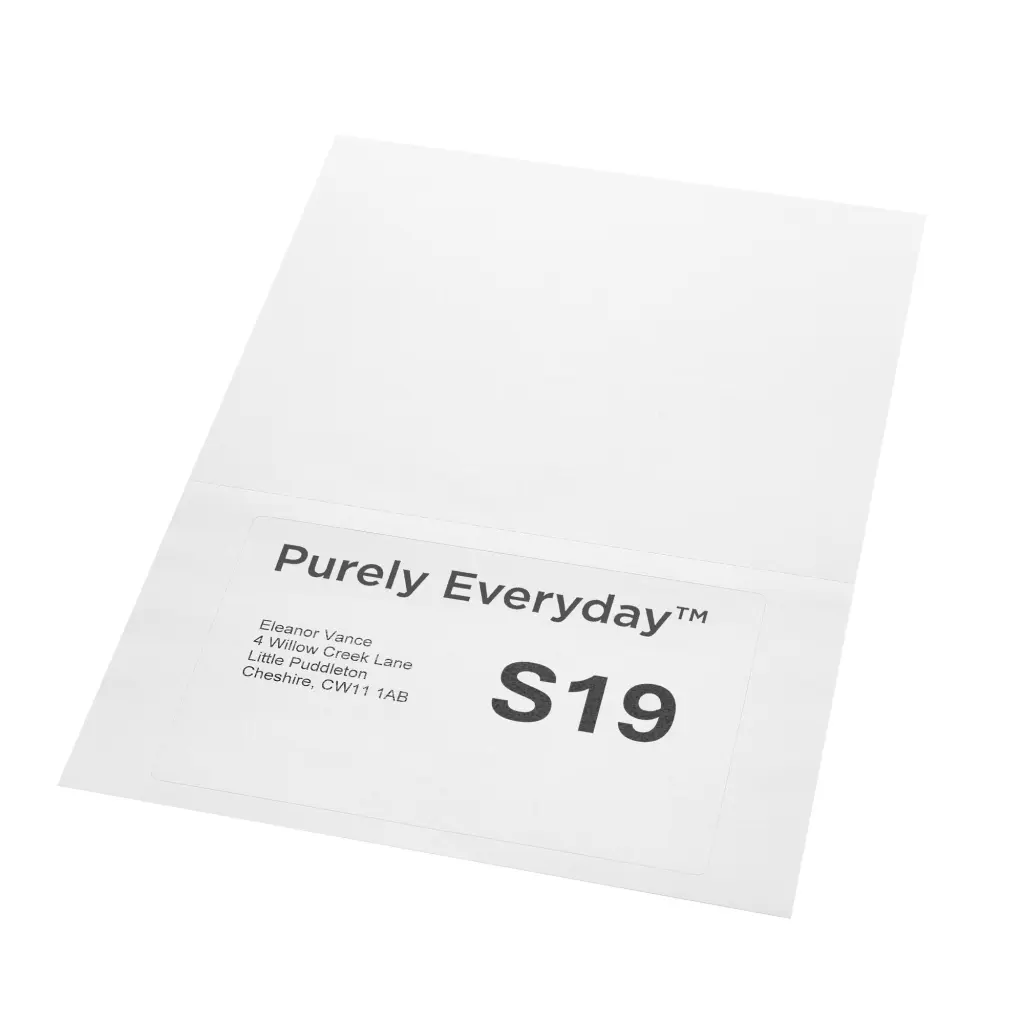 Purely Everyday A4 Single Integrated Label S19 Perforated  One Integral Hotmelt Label 160 x 105mm White (Pack 1000)