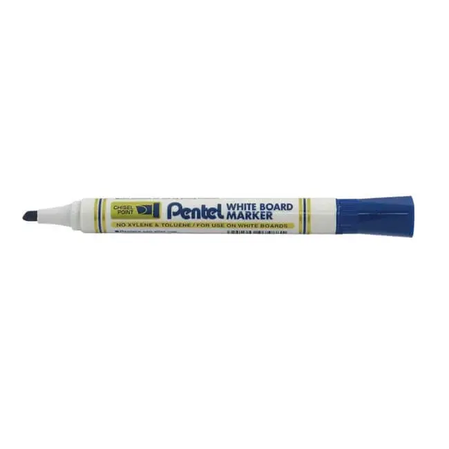 Pentel Everyday Drywipe Marker Chisel Tip  Line Width 4.5mm - 1.8mm Blue (Pack 12) - MW86-CE