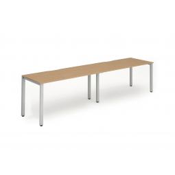 Dynamic Evolve Plus 1200mm Single Row 2 Person Desk Beech Top Silver Frame BE378