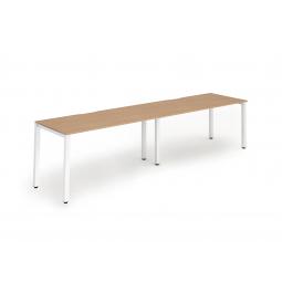 Dynamic Evolve Plus 1200mm Single Row 2 Person Desk Beech Top White Frame BE358